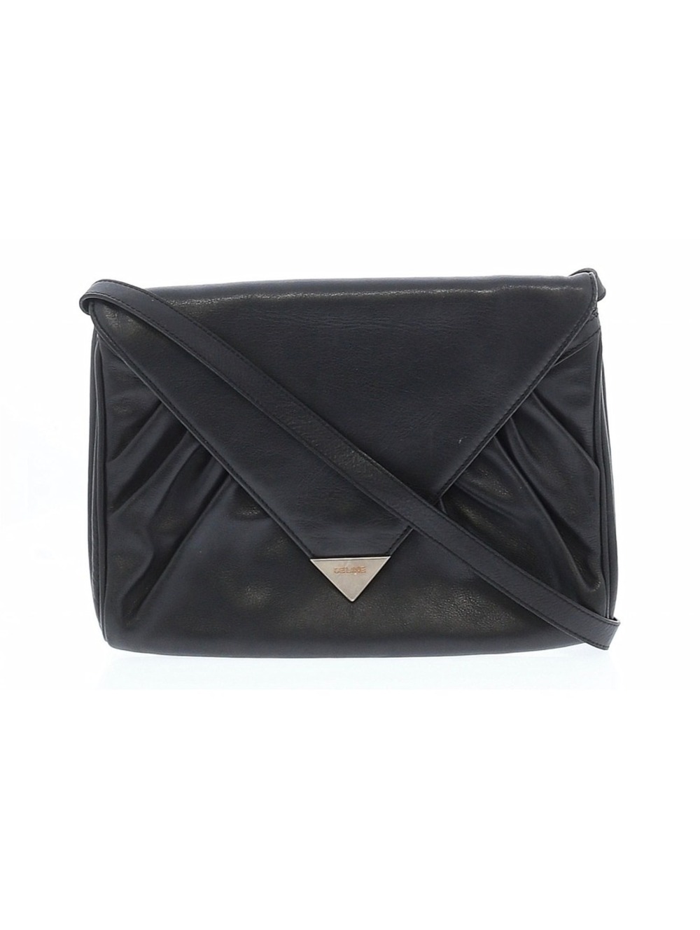 Celine Black Leather Envelope Crossbody Bag